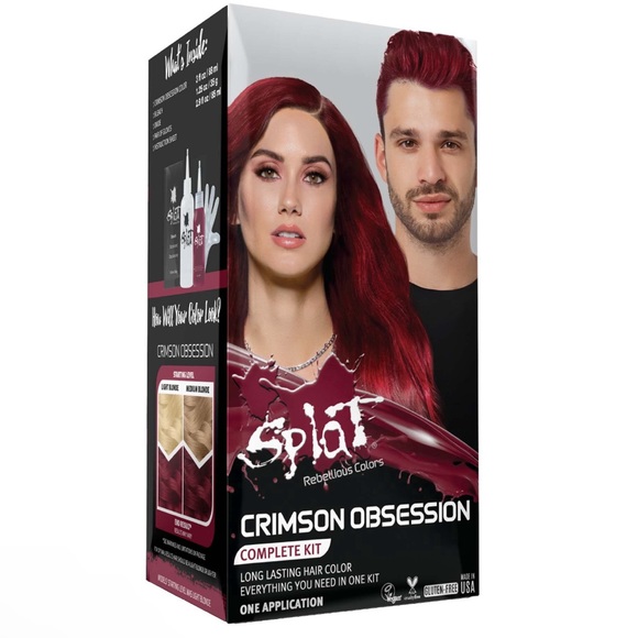 Splat 3 pack Crimson Red Hair Dye Color Kit Bundle semi permanent with Bleach - Picture 7 of 9